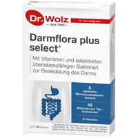 Produktbild von Dr. Wolz Darmflora plus select Kapseln vegan laktosefrei glutenfrei 40 Stück