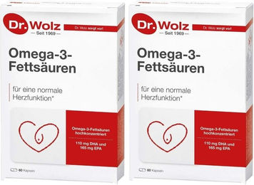 Dr. Wolz Omega-3-Fettsäuren Kapseln mit 165 mg EPA und 110 mg DHA, 60 Kapseln – Bild 1 von 1