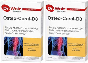 Dr. Wolz Osteo-Coral-D3 Kapseln mit Algenkalk Sango, glutenfrei, laktosefrei und ohne Gelatine, 120 Kapseln – Bild 1 von 1