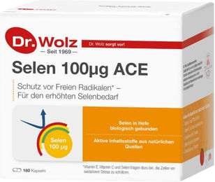 Dr. Wolz Selen ACE 100 µg Kapseln mit Selenhefe glutenfrei und laktosefrei 180 Stück – Bild 1 von 2