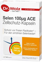 Dr. Wolz Selen ACE 100 µg Kapseln mit Selenhefe, glutenfrei und laktosefrei, 60 Stück – Bild 1 von 2