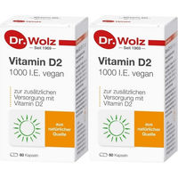 Produktbild von Dr. Wolz Vitamin D2 1000 Kapseln vegan