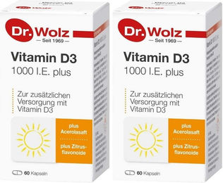 Dr. Wolz Vitamin D3 1000 IE Kapseln 120 Stück glutenfrei laktosefrei ohne Gelatine – Bild 1 von 1