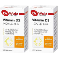 Produktbild von Dr. Wolz Vitamin D3 1000 IE Kapseln 120 Stück glutenfrei laktosefrei ohne Gelatine