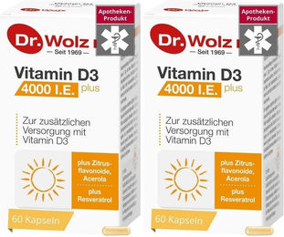 Dr. Wolz Vitamin D3 4000 I.E. Kapseln für Erwachsene und Kinder 120 Stück – Bild 1 von 1