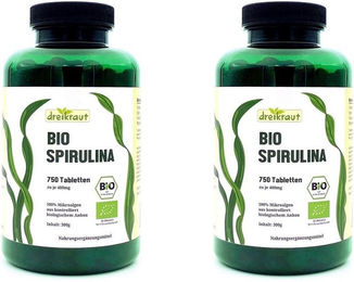 dreikraut Bio Spirulina Tabletten glutenfrei laktosefrei ohne Zusatzstoffe – Bild 1 von 1