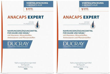 DUCRAY Anacaps Expert Nahrungsergänzungsmittel mit Zink, Biotin und Selen, 180 Kapseln, vegan und glutenfrei – Bild 1 von 1