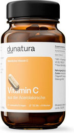 dunatura Vitamin C 420 mg Kapseln mit Acerola und Hagebutte vegan ohne Zusatzstoffe 56 Kapseln – Bild 1 von 2