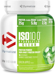 Dymatize ISO 100 Hydrolysat Whey Protein Pulver Green Apple zuckerfrei – Bild 1 von 3