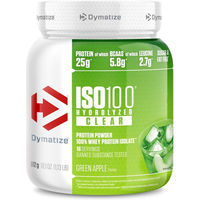 Produktbild von Dymatize ISO 100 Hydrolysat Whey Protein Pulver Green Apple zuckerfrei
