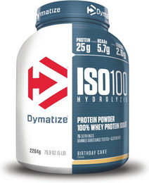 Dymatize ISO 100 Whey Protein Hydrolysat Pulver Birthday Cake zuckerfrei 1000 g – Bild 1 von 3