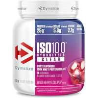 Produktbild von Dymatize ISO 100 Whey Protein Hydrolysat Pulver Wild Berry Lollipop Beeren-Mix zuckerfrei glutenfrei vegetarisch