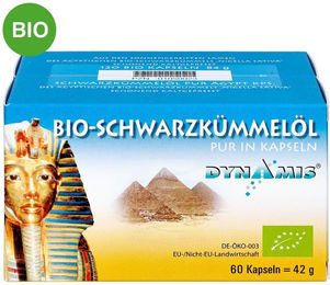 Dynamis Ägyptisches Schwarzkümmelöl Bio vegetarische Kapseln 120 Stück – Bild 1 von 2