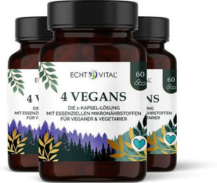Echt Vital 4 Vegans Kapseln vegan ohne Zusatzstoffe 180 Stück – Bild 1 von 1