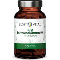 Produktbild von Echt Vital Bio Schwarzkümmelöl Kapseln vegan und ohne Zusatzstoffe