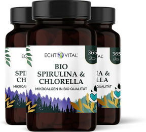 Echt Vital Bio Spirulina und Chlorella Superfood-Mischung Tabletten ohne Zusatzstoffe – Bild 1 von 3