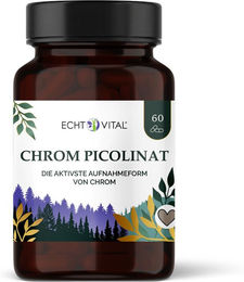 ECHT VITAL Chrom Picolinat Kapseln für Erwachsene 60 Stück – Bild 1 von 3