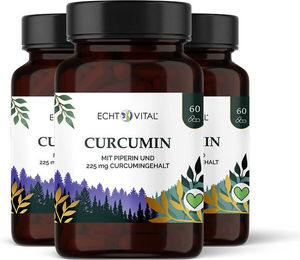 Echt Vital Curcumin Extrakt standardisiert 180 Kapseln – Bild 1 von 3