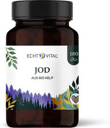 Echt Vital Jod aus Bio Kelp Braunalge Tabletten Vegan Glutenfrei 180 Stück – Bild 1 von 3
