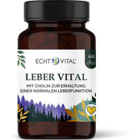 Produktbild von Echt Vital Leber Vital mit 9 Pflanzenstoffen und Cholin Kapseln vegan