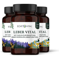 Produktbild von Echt Vital Leber Vital mit 9 Pflanzenstoffen und Cholin Kapseln vegan