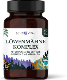 Echt Vital Löwenmähne Komplex mit Löwenmähne Extrakt, Q10 und B12 vegan Kapseln ohne Zusatzstoffe – Bild 1 von 1
