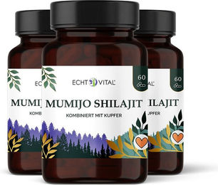 Echt Vital Mumijo Shilajit Kapseln vegan ohne Zusatzstoffe 180 Stück – Bild 1 von 3