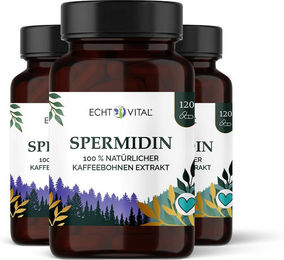 Echt Vital Premium Spermidin aus 100 % natürlichem Kaffebohnen-Extrakt Vegan und Glutenfrei 360 Kapseln – Bild 1 von 1