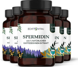 Echt Vital Premium Spermidin aus 100 % natürlichem Kaffebohnen-Extrakt Vegan und Glutenfrei Kapseln 720 Stück – Bild 1 von 1