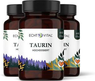 Echt Vital Taurin Kapseln vegan zuckerfrei ohne Zusatzstoffe 180 Stück – Bild 1 von 3