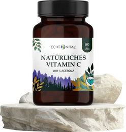 ECHT VITAL Vitamin C Kapseln mit Acerola und Hagebutte vegan – Bild 1 von 1