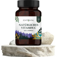 Produktbild von ECHT VITAL Vitamin C Kapseln mit Acerola und Hagebutte vegan