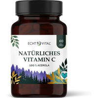 Produktbild von Echt Vital Vitamin C Kapseln mit natürlichem Acerola und Hagebutte 60 Stück