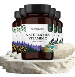 ECHT VITAL Vitamin C Kapseln mit natürlichem Acerola und Hagebutte vegan – Bild 1 von 1