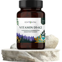 Produktbild von ECHT VITAL Vitamin D3 und K2 Kapseln vegan