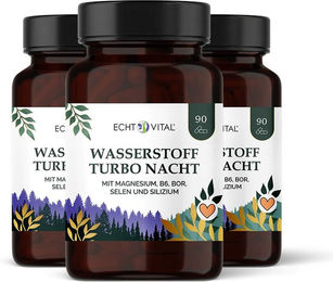 Echt Vital Wasserstoff Turbo Nacht Anti-Stress-Komplex Kapseln vegan und zuckerfrei – Bild 1 von 3