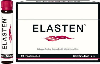 ELASTEN Kollagen Trinkampullen mit Acerola, Vitamin C, Zink und Biotin, 28 Stück, glutenfrei und laktosefrei – Bild 1 von 3