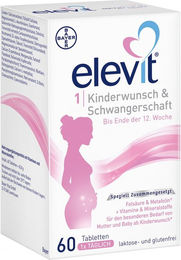 Elevit 1 Kinderwunsch und Schwangerschaft Tabletten laktosefrei und glutenfrei – Bild 1 von 1
