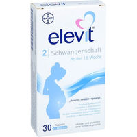 Produktbild von Elevit 2 Schwangerschaftsvitamine und Nährstoffe Kapseln für Schwangere und Stillende laktosefrei und glutenfrei