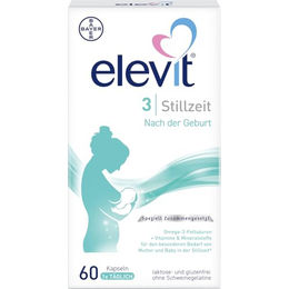 Elevit 3 Stillzeit Kapseln für Schwangere und Stillende, 60 Stück, laktosefrei, glutenfrei und ohne Gelatine – Bild 1 von 2