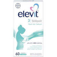 Produktbild von Elevit 3 Stillzeit Kapseln für Schwangere und Stillende, 60 Stück, laktosefrei, glutenfrei und ohne Gelatine