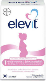 Elevit Kinderwunsch & Schwangerschaft Tabletten für Schwangere und Stillende, 90 Stück – Bild 1 von 1