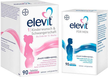 Elevit Kinderwunsch-Set mit Elevit FOR MEN und Elevit Tabletten für Frauen und Männer, laktosefrei und glutenfrei – Bild 1 von 1