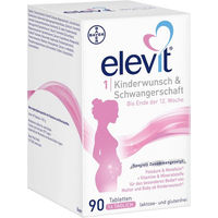 Produktbild von Elevit Kinderwunsch und Schwangerschaft Tabletten laktosefrei und glutenfrei 90 Stück