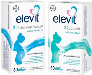 Elevit Schwangerschaft und Stillzeit-Set mit Kapseln für Schwangere und Stillende laktosefrei und glutenfrei – Bild 1 von 1