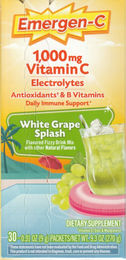Emergen-C Vitamin C Getränkemischung mit Ascorbinsäure 1000 mg Weißer Traubensaft 30 Sticks Glutenfrei Vegetarisch für Erwachsene und Sportler – Bild 1 von 1