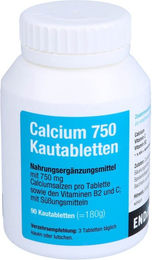 Endima Calcium 750 Carbonat Lutschtabletten für Senioren und Sportler 90 Stück – Bild 1 von 1