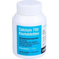 Produktbild von Endima Calcium 750 Carbonat Lutschtabletten für Senioren und Sportler 90 Stück