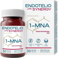 Produktbild von Endotelio Life Synergy Kapseln mit 1-MNA, Trans-Resveratrol und Zink vegan glutenfrei für Erwachsene
