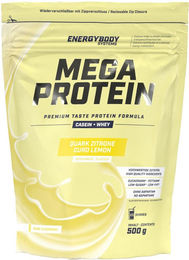 Energybody Systems Mega Protein Quark-Zitrone Mehrkomponenten Protein Pulver mit Casein und Whey 500 g – Bild 1 von 2